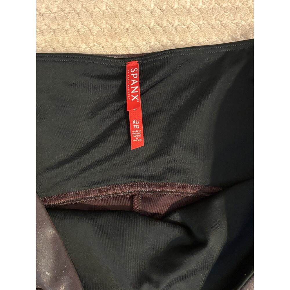 SPANX Women’s Brown Faux Leather Stretch Leggings, Ankle Style, Size XL - Picture 5 of 5